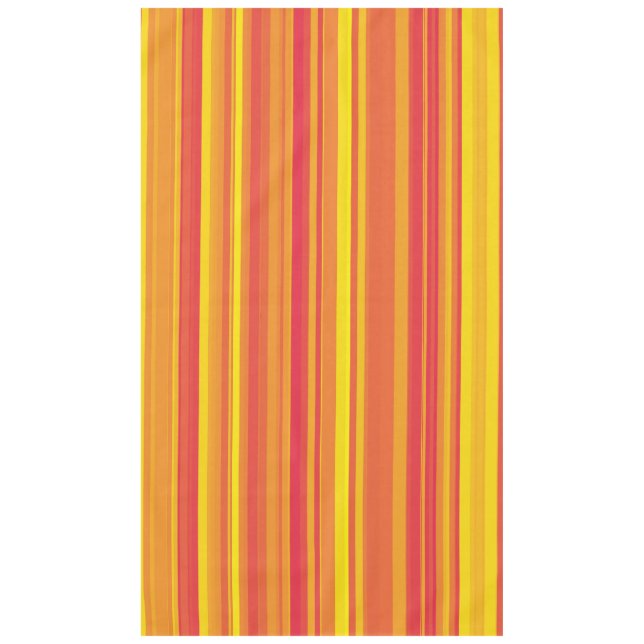Orange Red Yellow Stripes Tablecloth (Front)