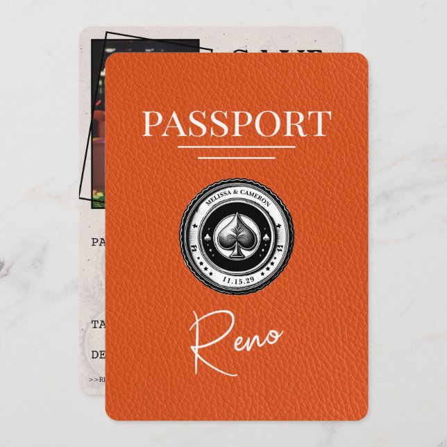 Orange Reno Passport Save The Date (Front/Back)
