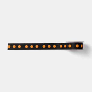 Orange Repetitive Dots Satin Ribbon