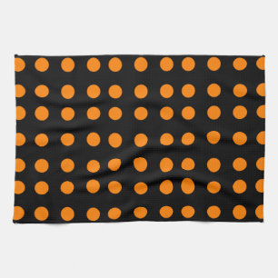 Orange Repetitive Dots Tea Towel