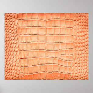 Orange reptile leather texture poster