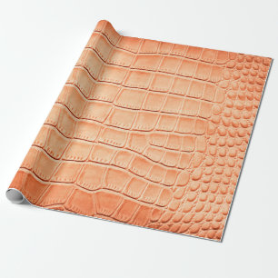 Orange reptile leather texture wrapping paper