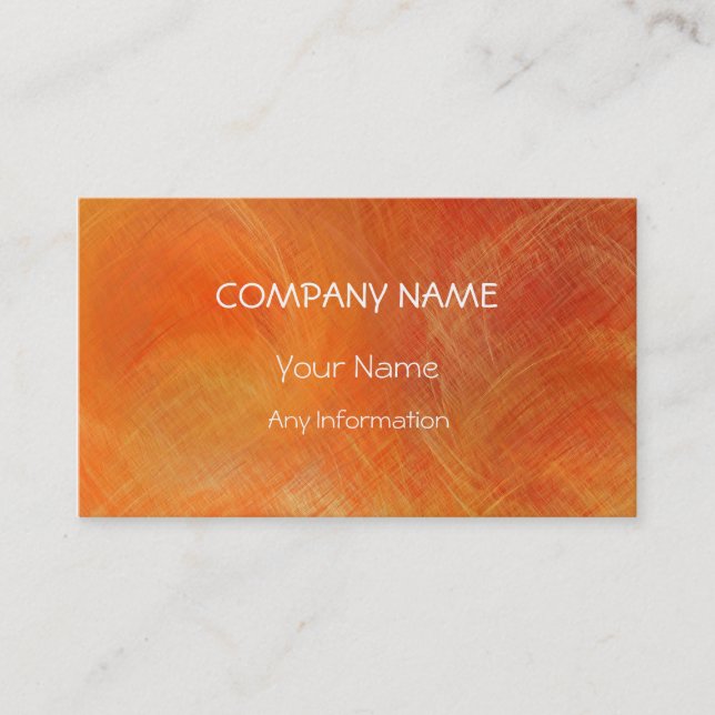 Orange Retro Abstract Painting 12 Business Card (Front)