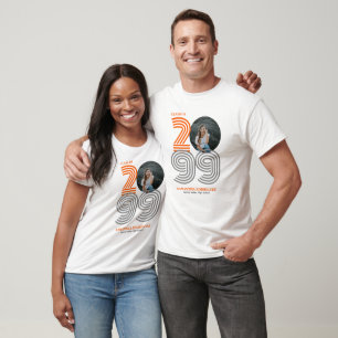 Orange Retro Big Numbers Class of Senior Photo T-Shirt