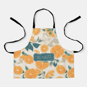 Orange Retro Colourful Personalised Pattern Apron