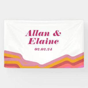 Orange Retro Groovy 70's Guest Book Banner