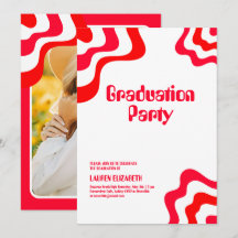 Orange Retro Groovy Photo Graduation