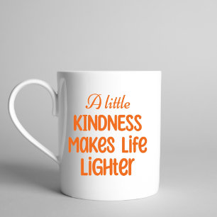Orange Retro Kindness Makes Life Lighter quote Coffee Mug