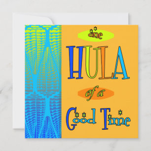 Orange Retro Luau Hula of a Good Time Invitations