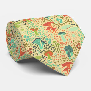 Orange Retro Mushroom Tie