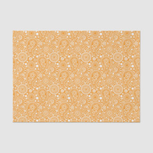Orange Retro Paisley Tissue Paper