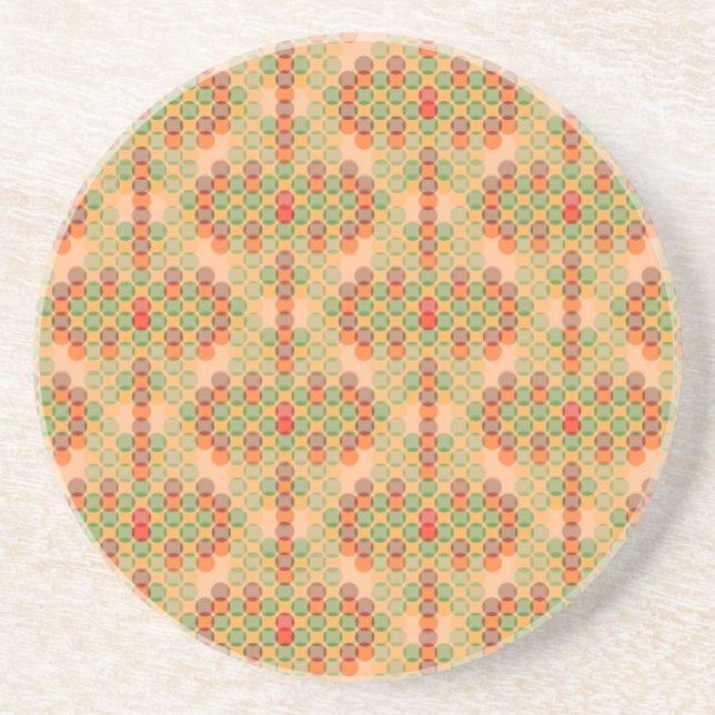 Orange retro pattern coaster (Front)