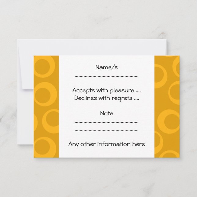 Orange retro pattern. RSVP card (Front)