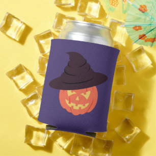 Orange Retro Pumpkin Can Cooler