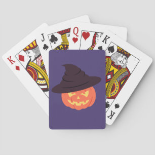 Orange Retro Pumpkin Playing Cards