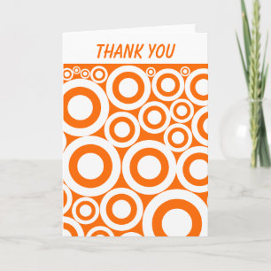 Orange Retro Rings Thank You Card