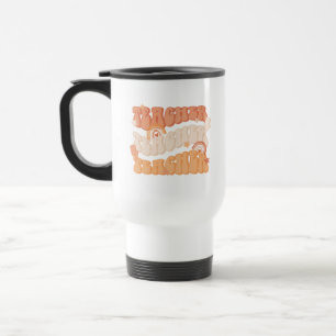 Orange Retro Teacher Appreciation Personalised Travel Mug