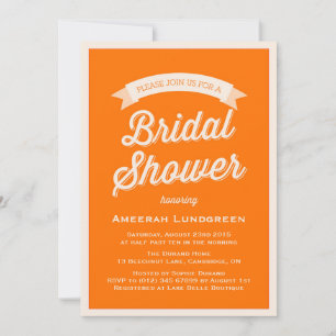 ORANGE RETRO TYPOGRAPHY   BRIDAL SHOWER INVITATION