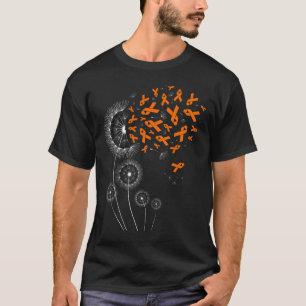 Orange Ribbon and Dandelion Leukaemia Awareness Mo T-Shirt