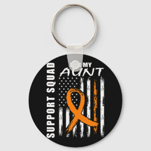 Orange Ribbon Aunt Leukaemia Awareness USA Flag Ca Key Ring