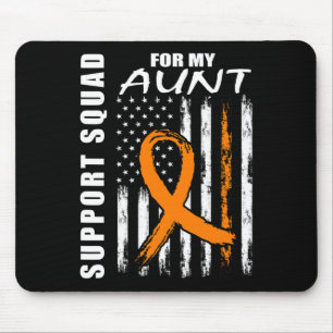 Orange Ribbon Aunt Leukaemia Awareness Usa Flag Ca Mouse Mat