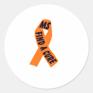 Orange Ribbon Awareness Classic Round Sticker