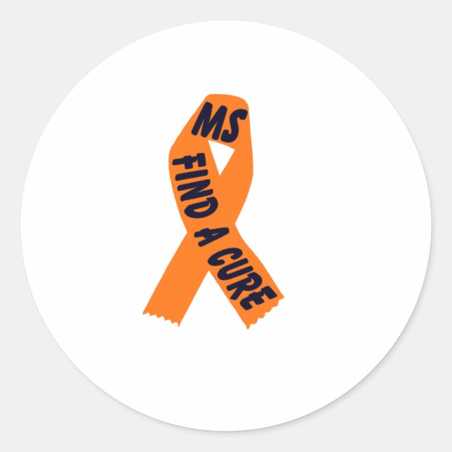 Orange Ribbon Awareness Classic Round Sticker (Front)