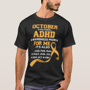Orange ribbon awareness for ADHD awareness month T-Shirt