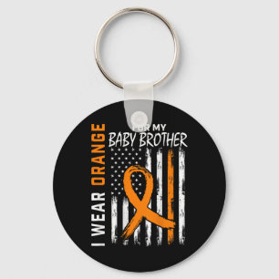Orange Ribbon BBaby Brother Leukaemia Awareness Key Ring