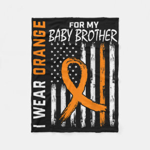 Orange Ribbon Bbyby Brother Leukaemia Awareness Fleece Blanket