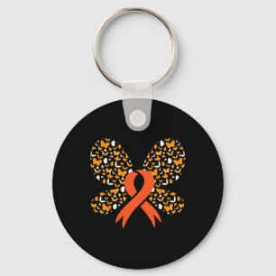 Orange Ribbon Butterfly Leukaemia Awareness Surviv Key Ring