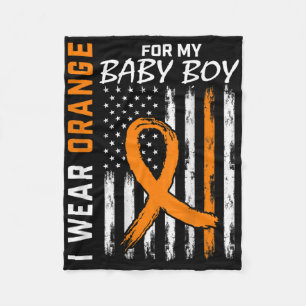 Orange Ribbon Byby Boy Leukaemia Awareness Month W Fleece Blanket