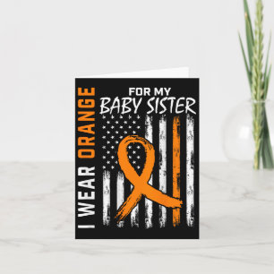 Orange Ribbon Byby Sister Leukaemia Awareness  Card