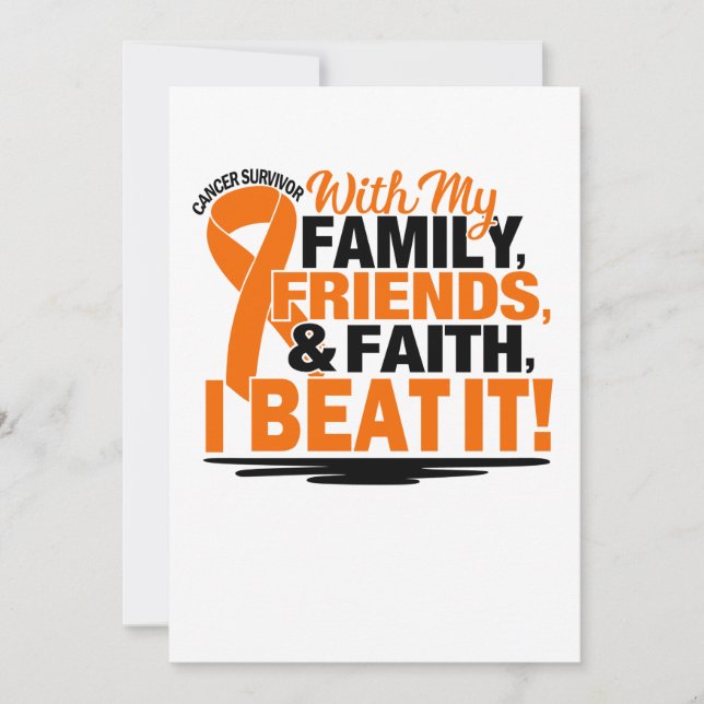 Orange Ribbon Cancer Survivor Friends Family Save The Date (Front)