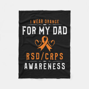 Orange Ribbon Crpsrsd Awareness For Dad Gift For F Fleece Blanket