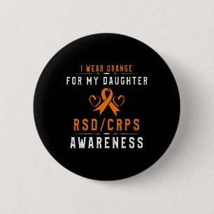 Orange Ribbon Crpsrsd Awareness For Daughter For M 6 Cm Round Badge