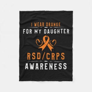 Orange Ribbon Crpsrsd Awareness For Daughter For M Fleece Blanket
