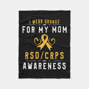 Orange Ribbon Crpsrsd Awareness For Mum Daughter S Fleece Blanket