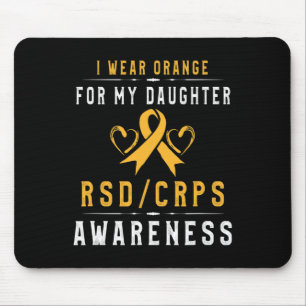 Orange Ribbon Crpsrsd Awareness Tee For Daughter Mouse Mat