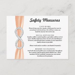 Orange Ribbon Diamond Infinity Safety Measures Enclosure Card