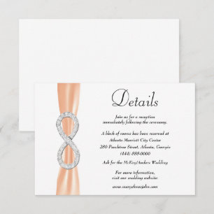 Orange Ribbon Diamond Infinity Wedding Details Enclosure Card