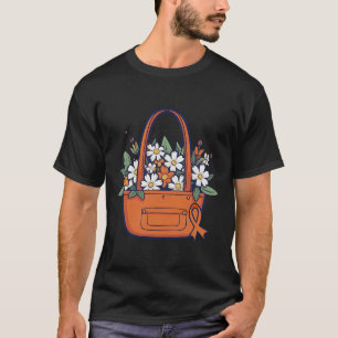 Orange Ribbon Flower Basket Leukaemia Awareness T-Shirt