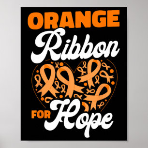 Orange Ribbon For Hope Blood Cancer Awareness Poster