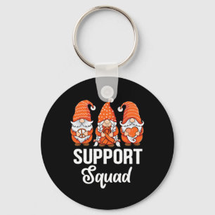 Orange ribbon Gnomes support survivor of Leukaemia Key Ring