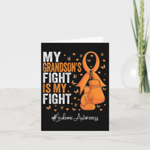 Orange Ribbon Grandson Leukemia Awareness  Card