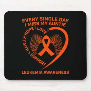 Orange Ribbon Heart Leukaemia Awareness In Memory  Mouse Mat