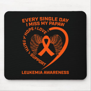 Orange Ribbon Heart Leukaemia Awareness In Memory  Mouse Mat