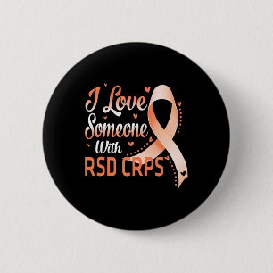 Orange Ribbon I Love Someone With Rsd Crps Awarene 6 Cm Round Badge