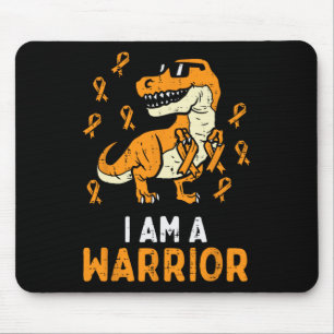 Orange Ribbon Im A Warrior Leukaemia Awareness Boy Mouse Mat