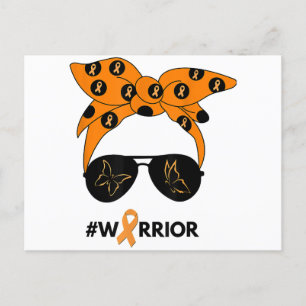 Orange Ribbon Kidney Cancer Warrior Bandanna Unbre Holiday Postcard